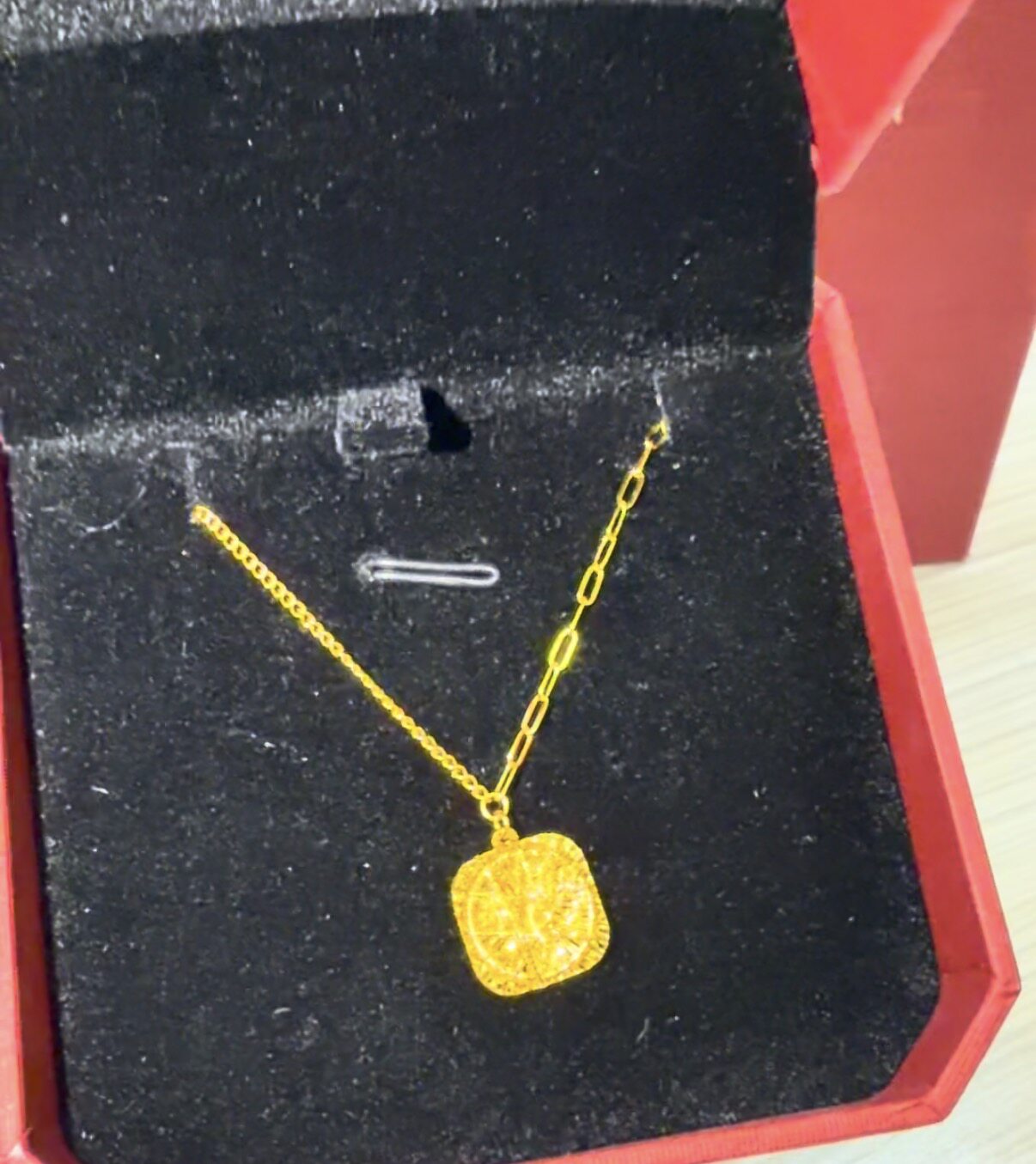水贝黄金项链足金999女金小方糖套链足金足银锁骨链送女友礼物