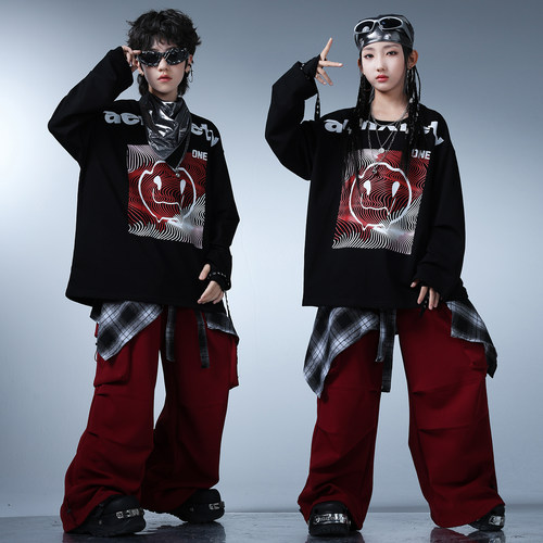 儿童hiphop街舞穿搭男童女童潮酷