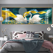 卧室床头装 背景墙画晶瓷画轻奢挂画温馨房间壁画 饰画现代简约横版