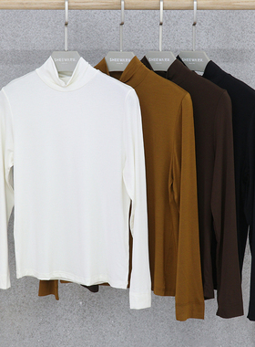 兄华暖阳阳中高领女单衣莫代尔薄款打底衫秋衣显瘦保暖内衣98511A