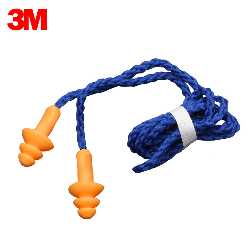 正品3M1270耳塞隔音防噪音防水游泳睡眠学习圣诞树带线劳保耳塞