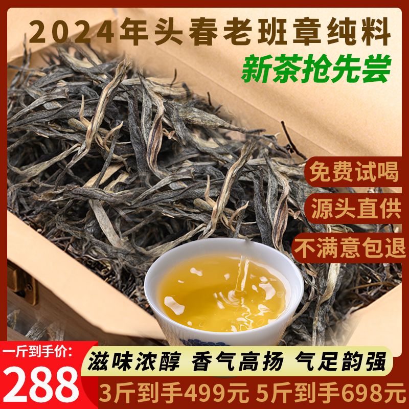 茶叶 云南普洱茶 2024年老班章头春古树纯料生茶散茶陈年普洱茶叶