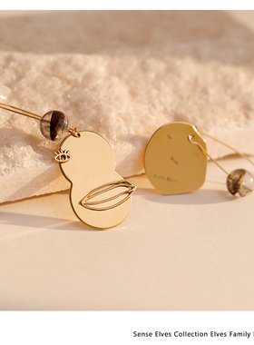 theC感官系列925银镀18K金耳环AB款