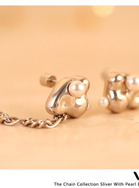 【Vris设计师品牌】原theC岩目链系列AB款金属耳环