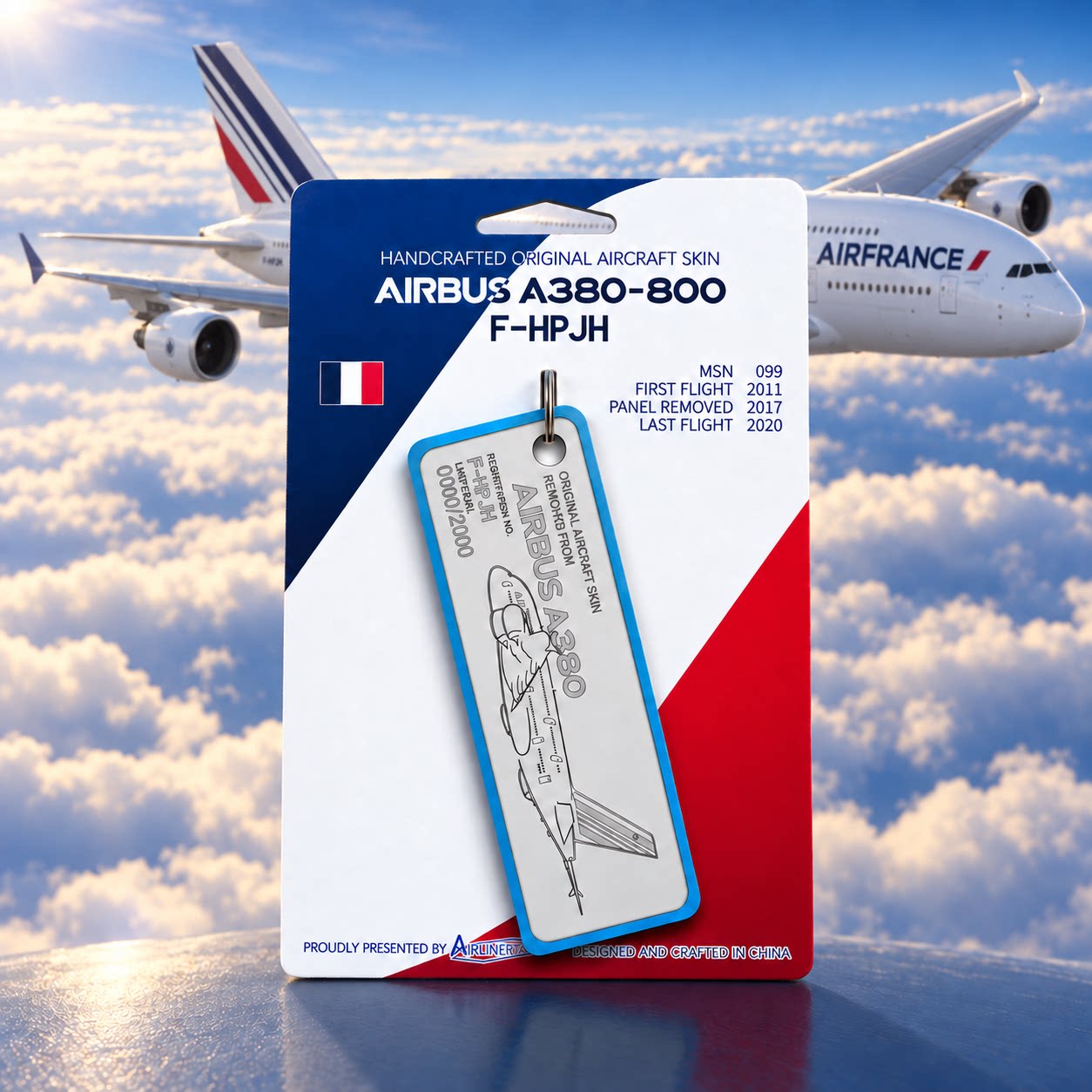 法国航空A380空客大胖飞机蒙皮法航挂件钥匙扣行李牌airfrance
