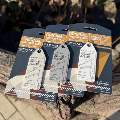 Aviationtag阿提哈德航空A380空客飞机蒙皮波音777Etihad钥匙扣