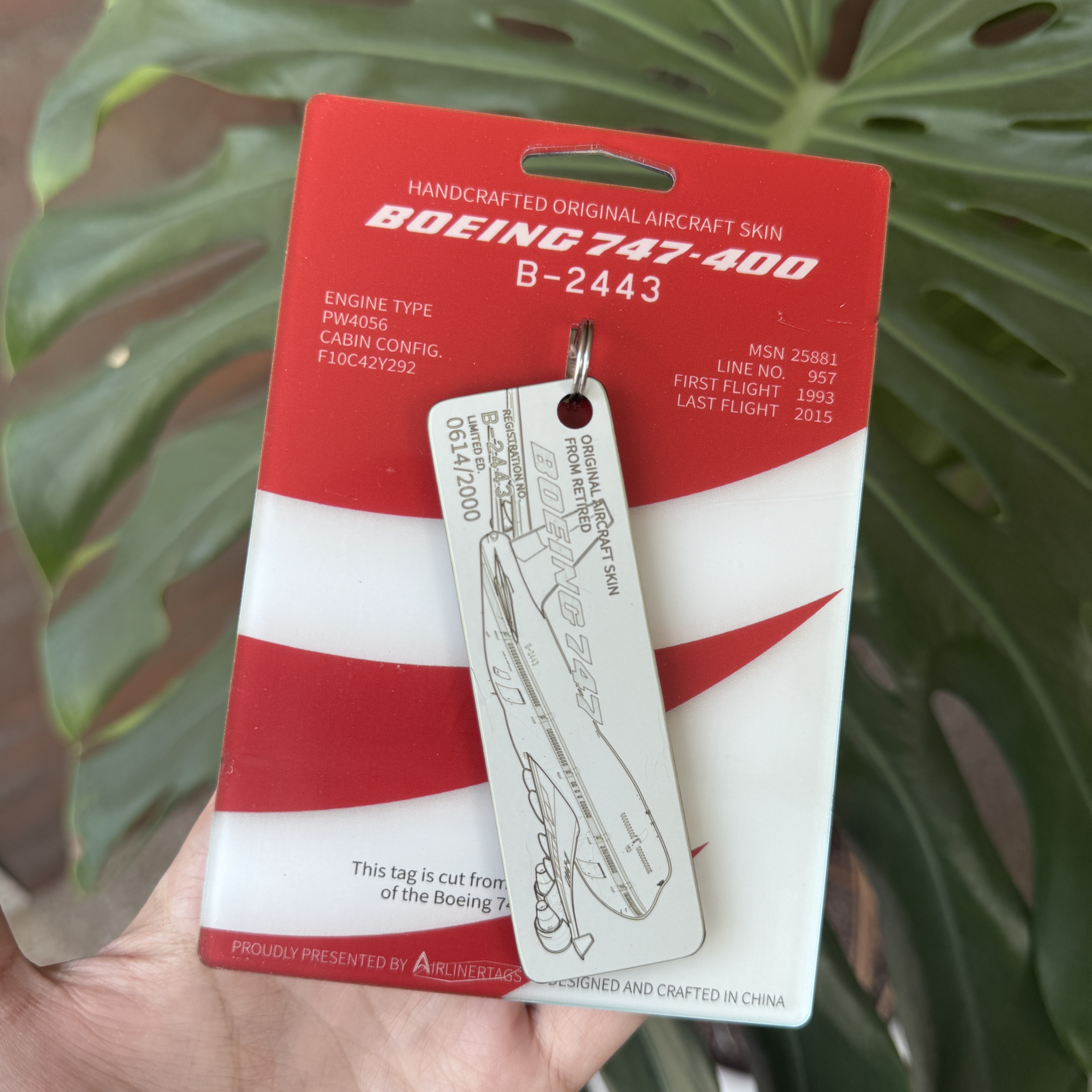 Airlinertags中国国际航空CA波音747-400蒙皮航空钥匙扣国航文创