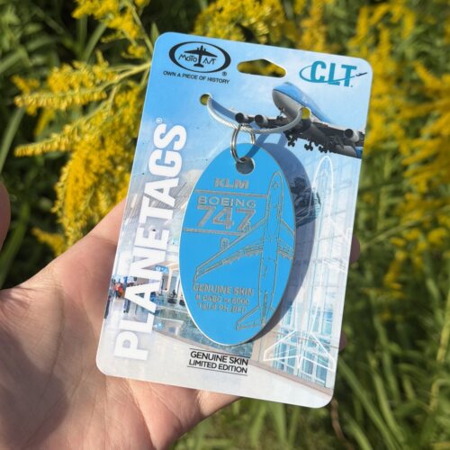 PLANETAGS荷兰皇家航空KLM波音747飞机蒙皮钥匙扣民航礼物文创