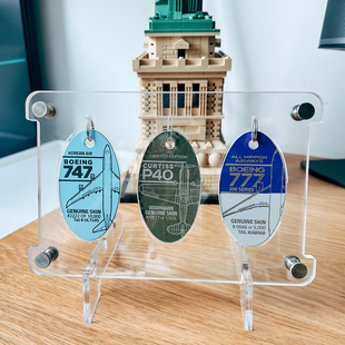 透明展示架TAG DISPLAY陈列面板 退役飞机蒙皮行李牌钥匙扣支架框