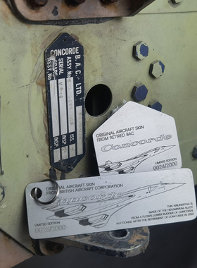 Airlinertags BAC Concorde协和飞机蒙皮钥匙扣行李牌 航空纪念章