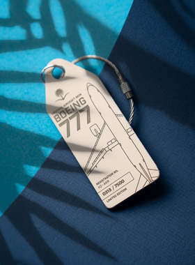 德国AviationTag沙特阿拉伯波音777飞机蒙皮钥匙扣行李牌挂件文创