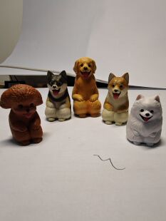 满百包邮缺食盆处理正版扭蛋散货Q萌乖巧等待抱膝呆坐狗金毛柴犬