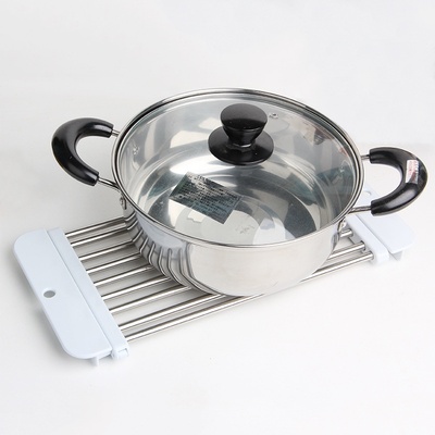 米木5329.可伸缩水槽沥水架 厨房不锈钢洗菜水槽架 碟碗置物架