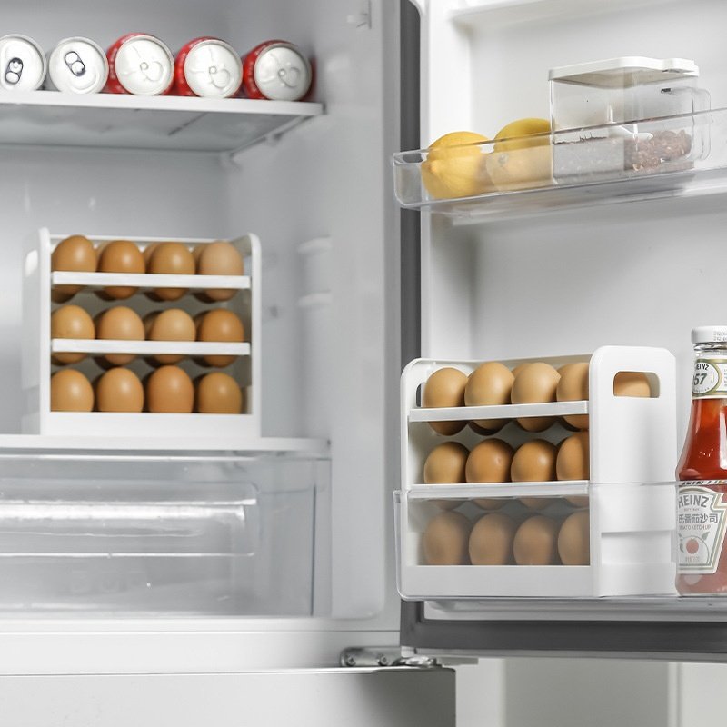 鸡蛋收纳盒冰箱侧门收纳架厨房装放蛋托保鲜盒子可翻转鸡蛋盒,收纳整理,食物收纳盒,淘宝优惠券,粉丝福利购,淘宝优惠卷
