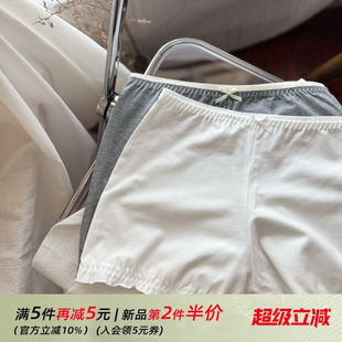 夏季防走光安全裤平角裤女士内裤女生白色打底裤短裤舒适纯棉薄款