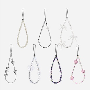 精选高品 爱心 手机链条明星手机壳 樱花 挂绳挂件 蝴蝶结