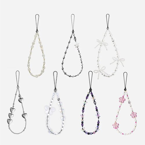 【精选高品】手机链条明星手机壳/蝴蝶结/樱花/爱心 挂绳挂件