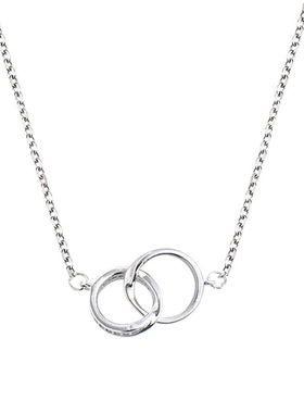 纯银小众设计感双环锁骨链