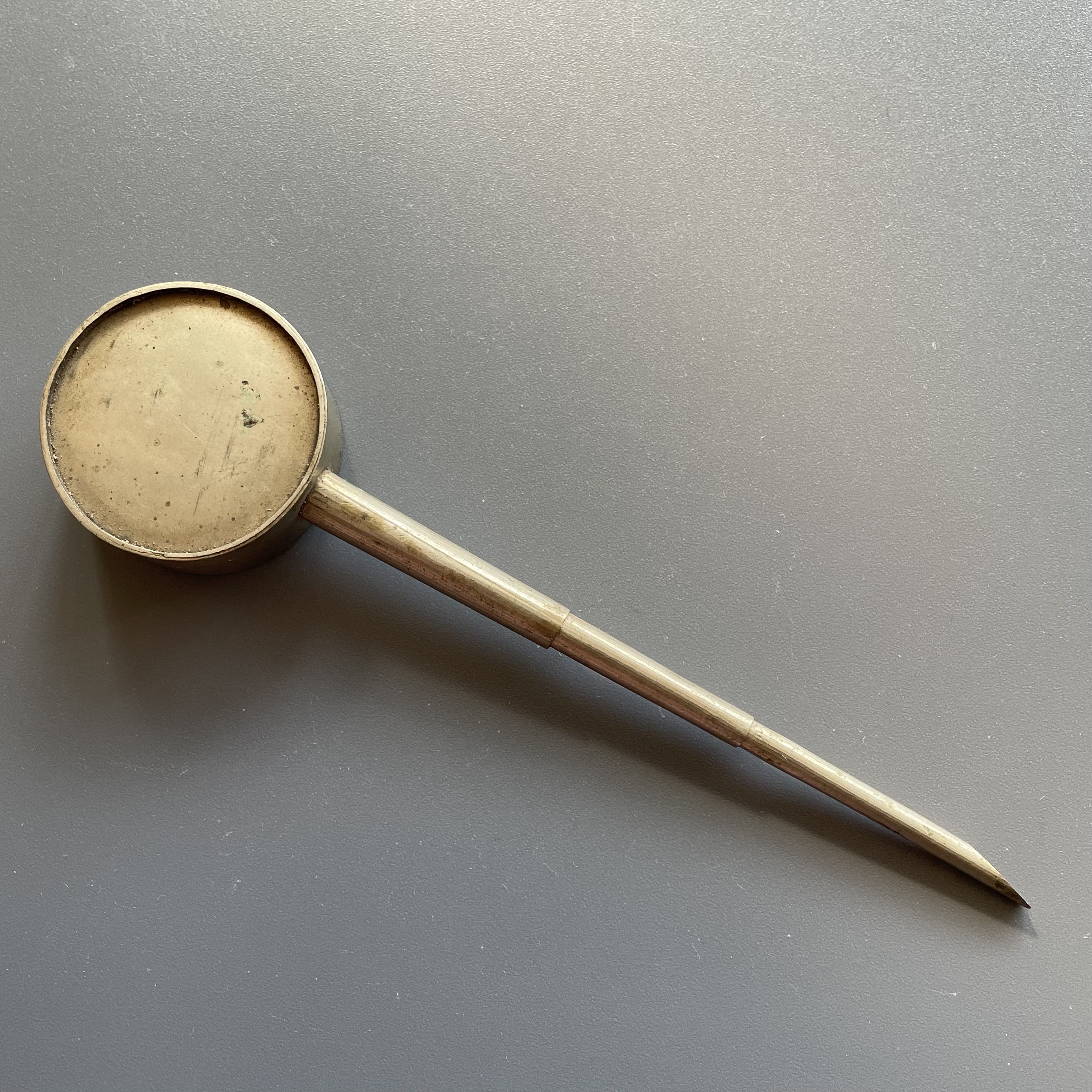 真品清代民国苏工白铜药喷子老中医口腔喷药工具老物件保真保老