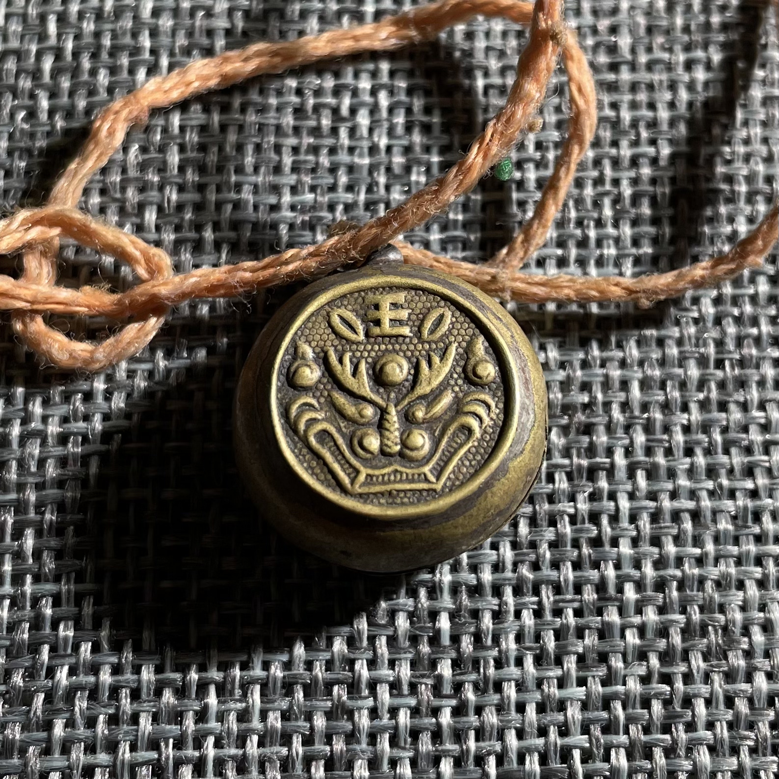 真品老物件清代黄铜虎头铃铛挂件挂坠民俗铜杂件饰品收藏保真保老