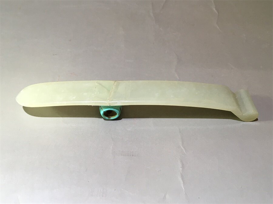 清代和田玉三级白扁方发簪断裂工手一流老玉器首饰簪子老物件保真
