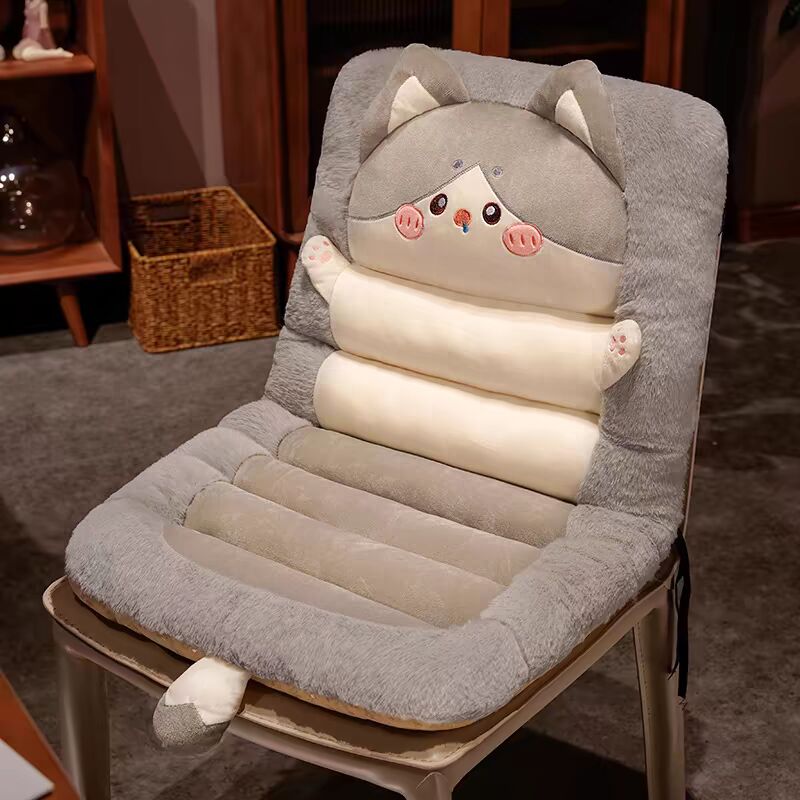 可爱猫咪抱枕连体坐垫靠背