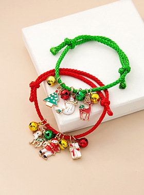创意甜美圣诞麋鹿铃铛手链卡通