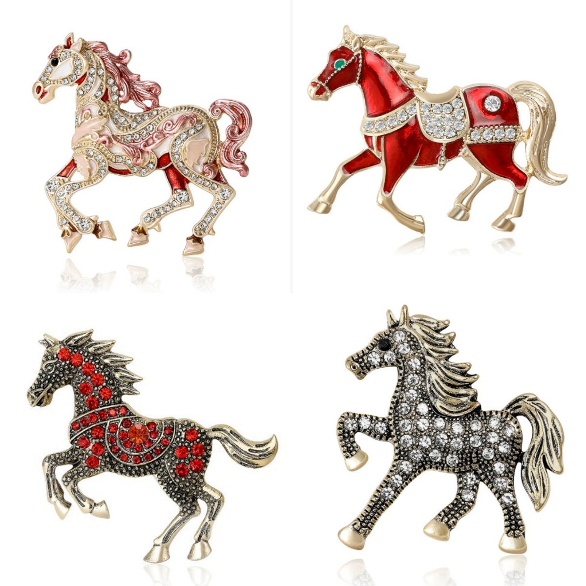 复古小马胸针精致高档水钻动物胸花时尚男女西装礼服本命年小礼物,饰品/流行首饰/时尚饰品新,胸针,淘宝优惠券,粉丝福利购,淘宝优惠卷