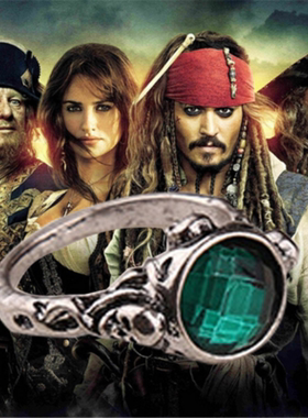 欧美风加勒比海盗骷髅头合金戒指