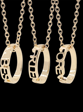 日韩新款镂空好朋友bestfriend闺蜜套链合金吊坠学生友谊项链礼物