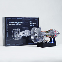 航空飞机涡轮发动机引擎可启动拼装模型组装迷你小型男孩生日礼物