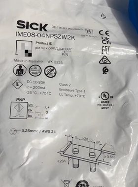 IME08-04NPSZW2K西克Sick电感式接近传感器 货号:1040887全新现货