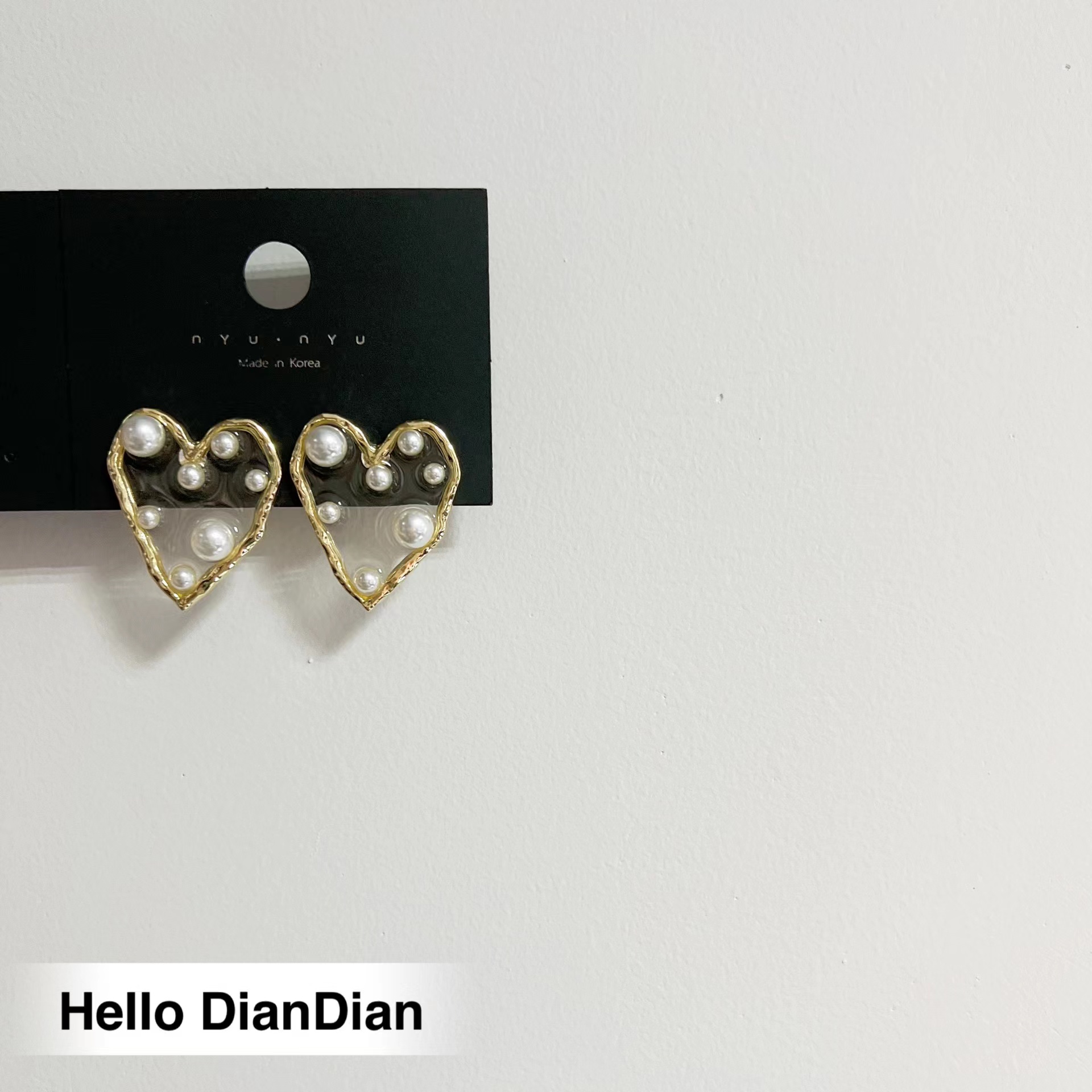 爱心珍珠镶嵌复古海边渡假耳环