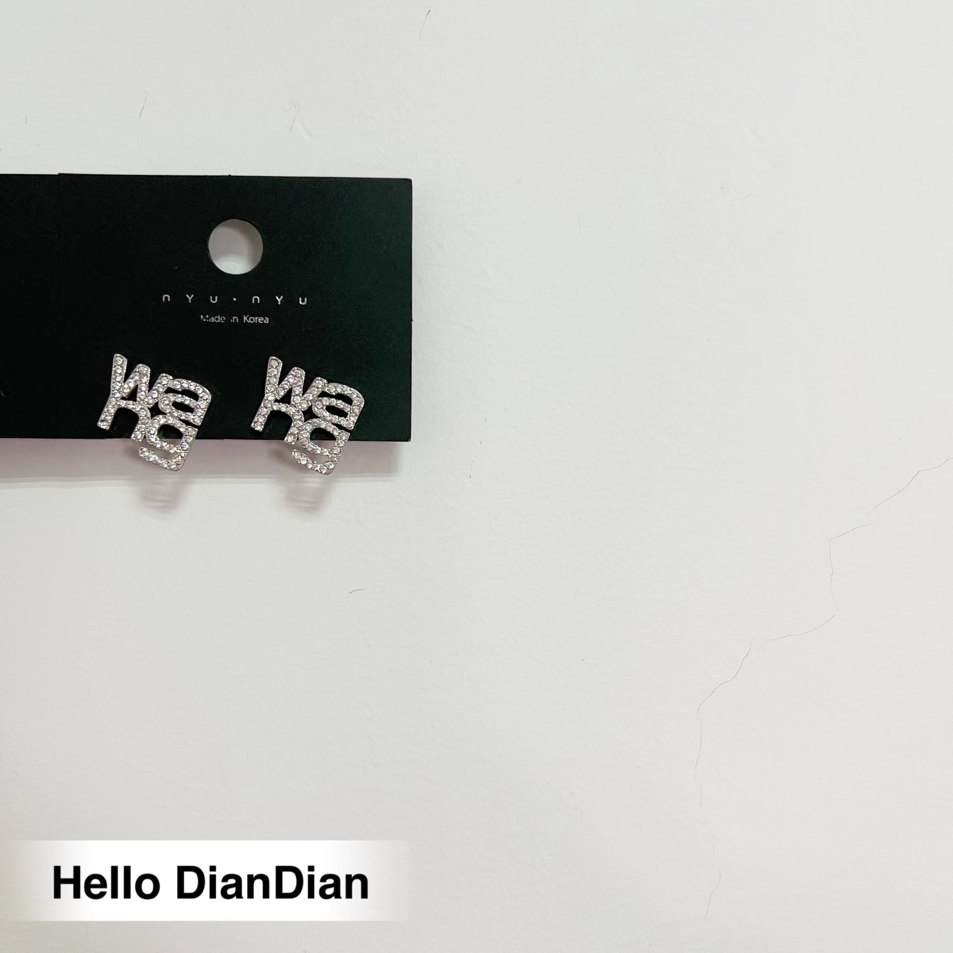 字母WANG百搭气质休闲百搭耳环