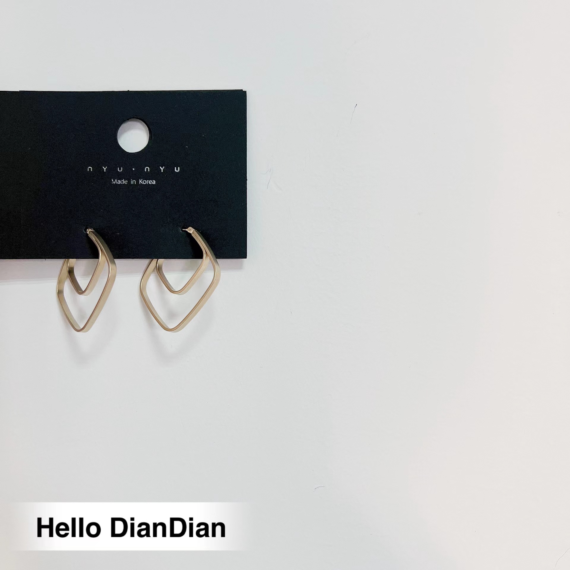 金属哑光做旧方形百搭简约耳环