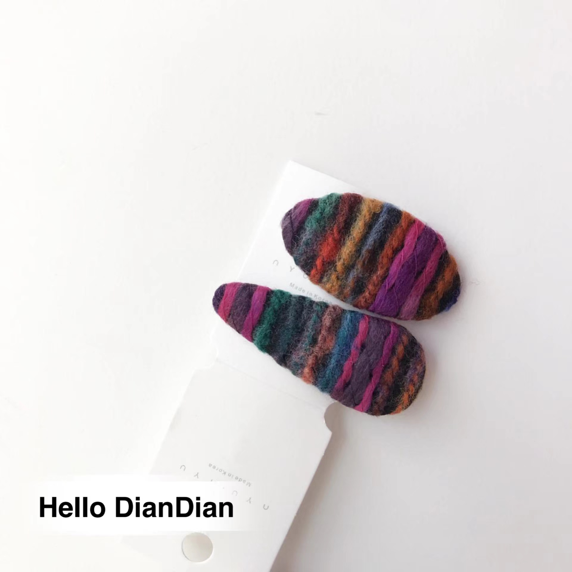 毛茸茸撞色少女可爱发夹组合