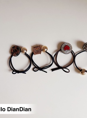 Hello DianDian 韩国小众设计师饰品闪钻ins网红发绳