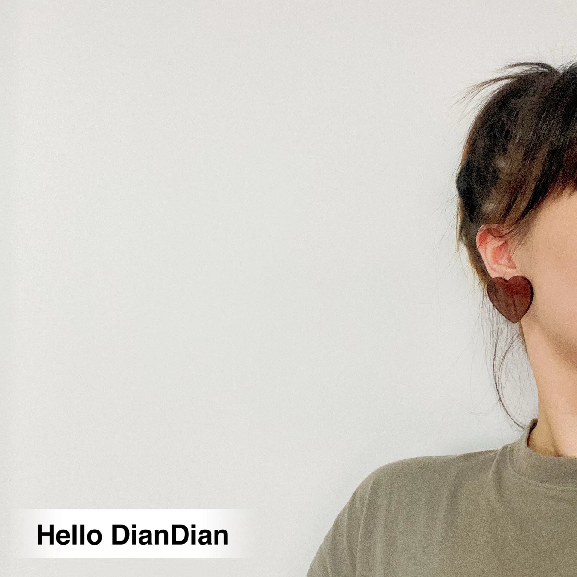 Hello DianDian 韩国小众设计师纯色爱心可爱个性海边渡假风耳环