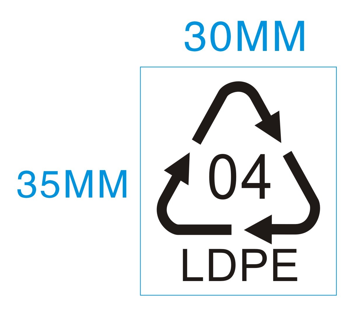 透明包装袋用04LDPE环保回收标贴