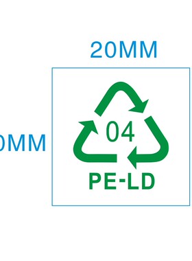 绿色透明04PE-LD环保回收标贴透明OPP袋用04款绿标(1300个/30元）