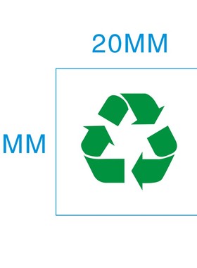 出口通用款透明绿色环保标志贴可回收利用图标标签贴 1400个/30元