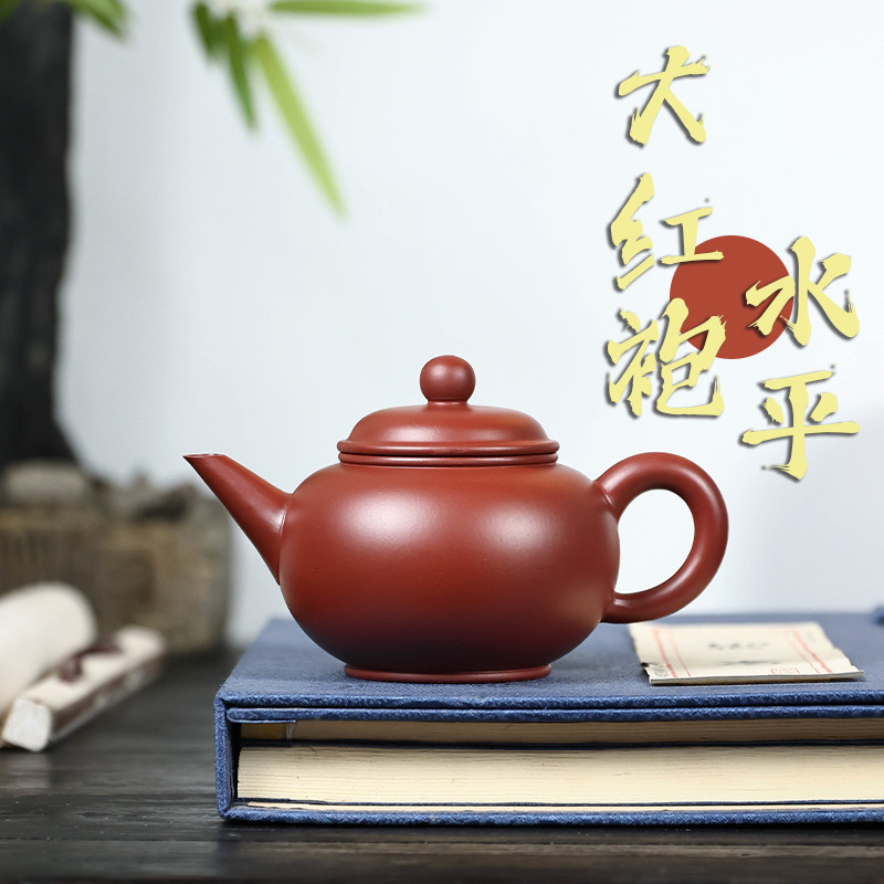 宜兴紫砂壶家用泡茶壶纯全手工壶茶具谢晓东原矿大红袍朱泥水平壶