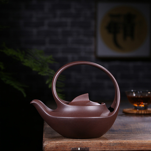 泡茶壺茶具原礦底槽清曲壺提梁 宜興紫砂壺名家董磊純?nèi)止卣? /></a>
                <div   id=