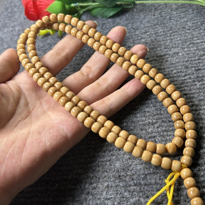 所见即所得原生态龙脊菩提老形桶珠108颗手串手链7x8念珠佛珠文玩