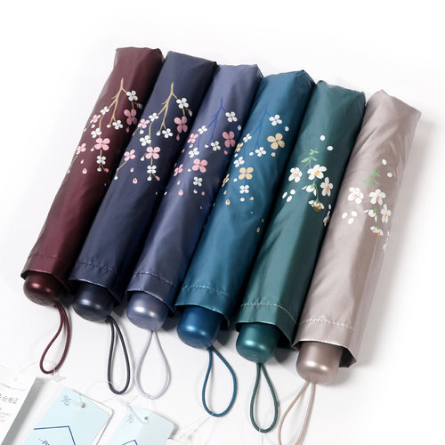 正品天堂伞三折叠彩胶雪月风花