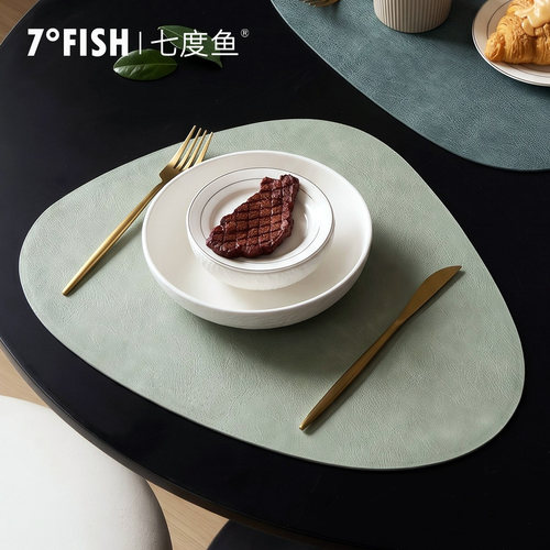 北欧牛皮纹皮革餐垫杯垫防水防油餐桌垫西餐厅隔热垫餐碗垫餐具垫