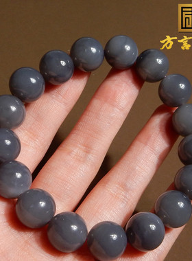 青海老料烟紫帝王紫润细12mm手串