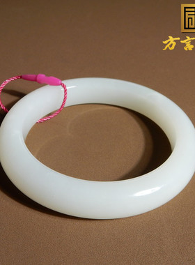 惊呆了方言和田玉青海老坑料温润细腻白玉卡54mm正装女士手镯A10