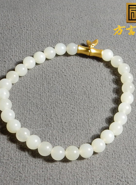 新疆且末料温润细腻白玉6mm手串