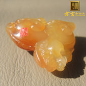 惊爆价方言品牌珍稀黄色名品玉鸡油黄色黄玉籽料挂件貔貅小吊坠R